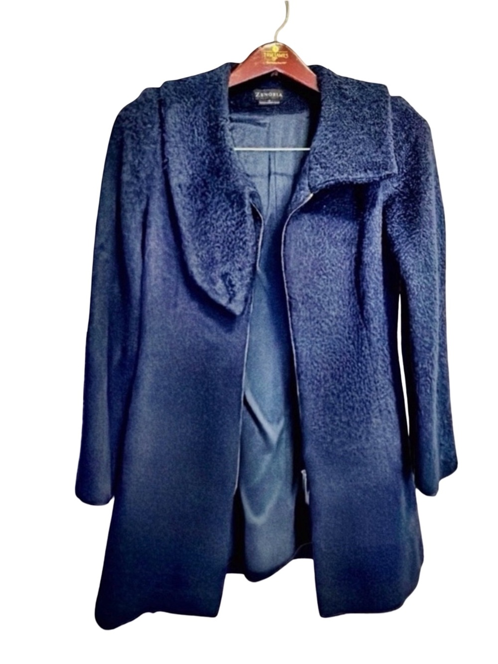 Zenobia Alpaca Wool Coat | Oversized Shawl Collar | Size 8 - Picture 3 of 15